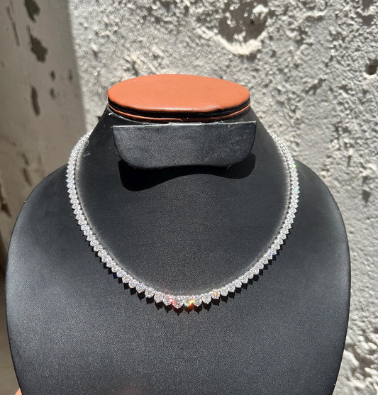 Moissanite Tennis Necklace, 16-20 inch Moissanite Graduation Necklace, Infinity Necklace, 3 Prong Graduated Necklace, Wedding Gift for Bride