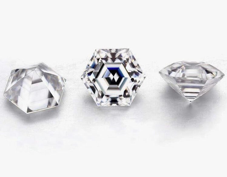Hexagon Cut Moissanite D Color VVS1 Stone, GRA Certified Stone for Jewelry Making, 4 MM to 9 MM Available Sizes, Brilliant Cut Moissanite