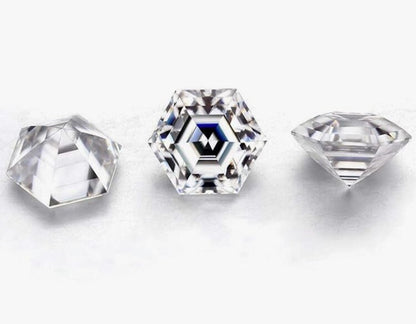 Hexagon Cut Moissanite D Color VVS1 Stone, GRA Certified Stone for Jewelry Making, 4 MM to 9 MM Available Sizes, Brilliant Cut Moissanite