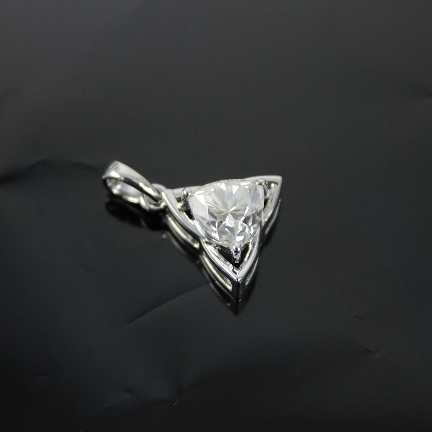 Trillion Cut Moissanite 925 Silver Pendant, New Arrival Jewelry for Her, Daily Wear Pendant, Minimalist Pendant for Chain, Dainty Jewelry