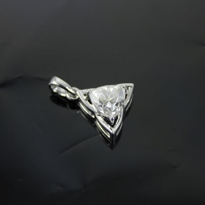 Trillion Cut Moissanite 925 Silver Pendant, New Arrival Jewelry for Her, Daily Wear Pendant, Minimalist Pendant for Chain, Dainty Jewelry