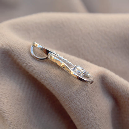 Moissanite Round Cut Stone Pendant, Silver Dainty Pendant for Her, Colorless Moissanite Jewelry Gift for Her, Women's Charm Pendant