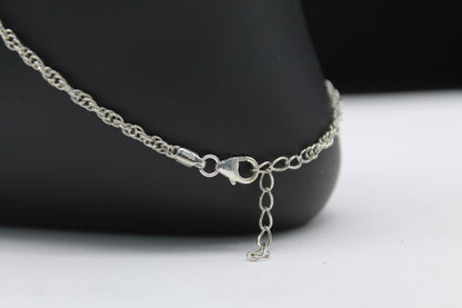 Moissanite Anklet For Women, 925Sterling Silver Anklet, Faceted Moissanite Jewelry, Handmade Single Stone Anklet, Perfect For Christmas Gift