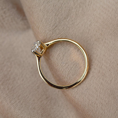 Long Cushion Cut With Melee Round Moissanite Ring, 14K Solid Yellow Gold Moissanite Ring, 7 US Gold Ring For Women, Perfect Anniversary Gift