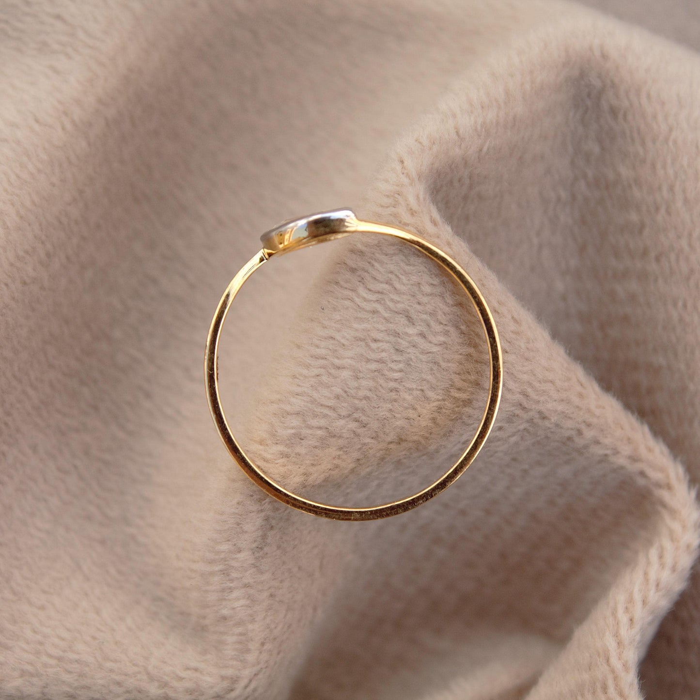 Marquise Cut Solitaire Ring, 18K Gold 1 Gram Moissanite Ring, Tiny Gold Moissanite Ring, Ideal Gift for Her, Bezel Setting Single Stone Ring