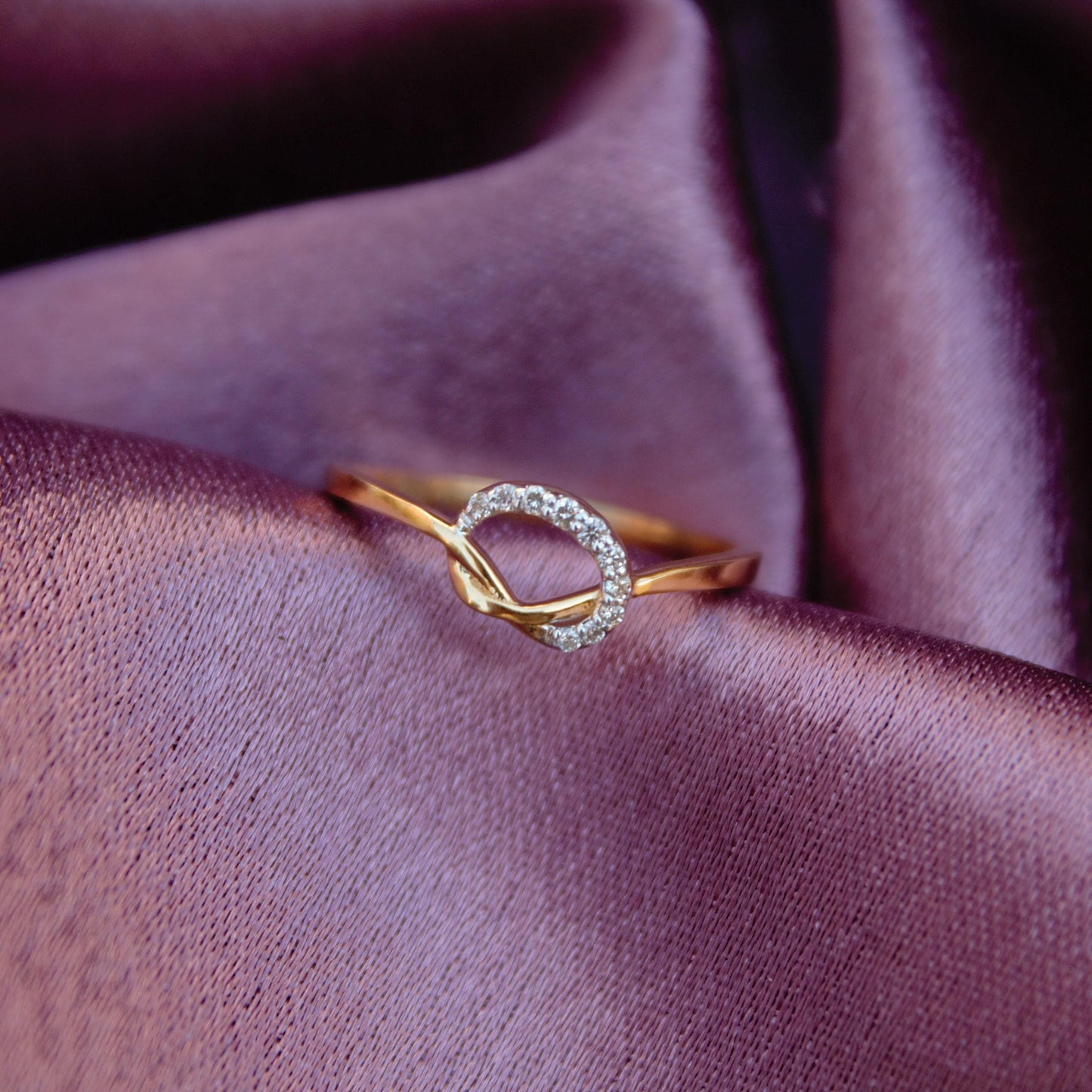 Natural Diamond Gold Knot Ring, Elegant Gold Ring, H - I Color With SI Clarity Natural Diamonds Stacking Ring, Propose Ring for Her