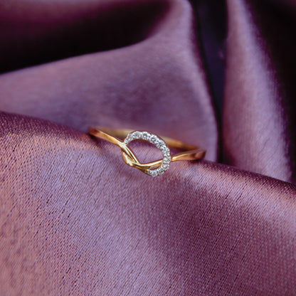 Natural Diamond Gold Knot Ring, Elegant Gold Ring, H - I Color With SI Clarity Natural Diamonds Stacking Ring, Propose Ring for Her