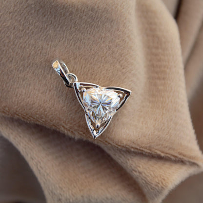 Trillion Cut Moissanite 925 Silver Pendant, New Arrival Jewelry for Her, Daily Wear Pendant, Minimalist Pendant for Chain, Dainty Jewelry