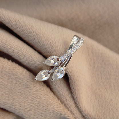 Pear Cut Moissanite Pendant, 925 Sterling Silver Charm Pendant, Designer Moissanite Jewelry, Handmade Prong Set Pendant, Gift for Sister