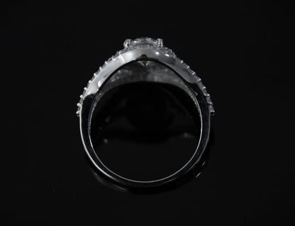 Designer Moissanite Silver Ring, 925 Sterling Silver Statement Ring for Women, Oval Cut Stone Ring, Engagement Ring for Women, Wedding Gift