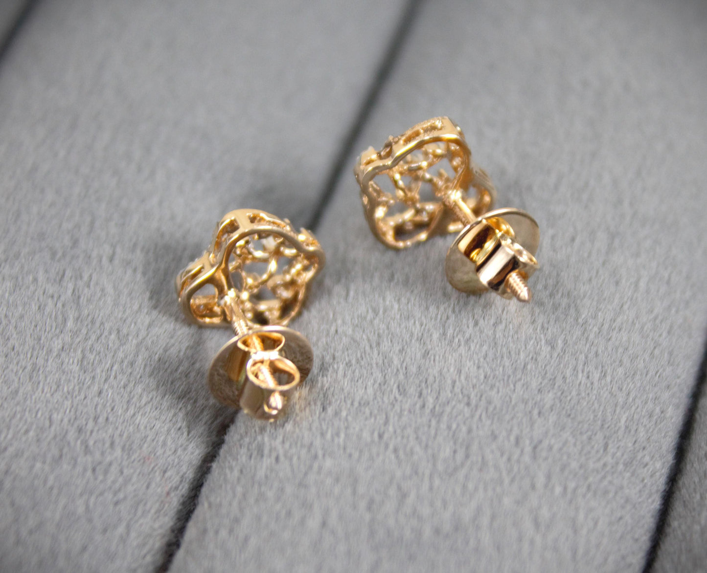 Real Diamond Pendant Necklace with Stud Earrings, 18K Gold Necklace Earring Set, IGI Certified Natural Diamond Wedding Jewelry Set for Her