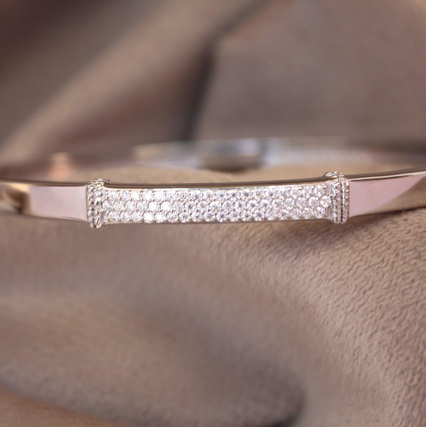 Classic Moissanite Cuff Bracelet, Solid 925 Sterling Silver Hinged Bracelet, Statement Cuff Bangle for Men and Women, Best Anniversary Gift