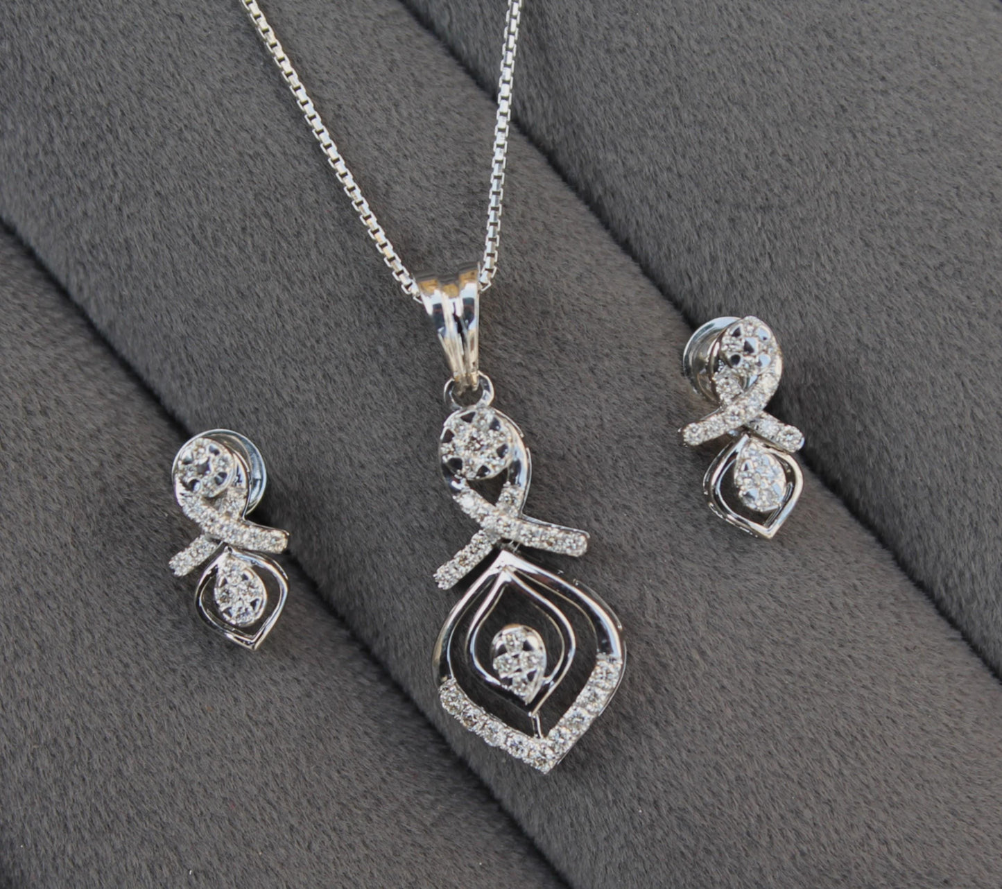 18K Real Gold Diamond Jewelry Set, IGI Certified Pendant Necklace & Earrings, Necklace with Earrings  Set, IGI Certified Gift for Women