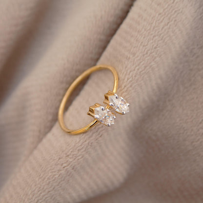 6X3 MM Marquise Cut Ring, Lightweight Travel Gold Ring, 1 Gram Moissanite Gold Ring, 18K Solid Gold Jewelry, Graduation Gift For Daughter