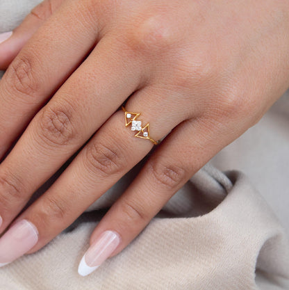 Natural Diamond Gold Jewelry, 4.5 US Dainty Gold Ring, 18K Real Gold Jewelry, IGI Certified Diamond Jewelry, Minimalist Gold Ring For Wife