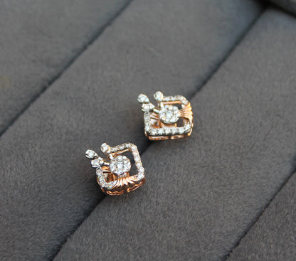 18k Rose Gold Lightweight Jewelry Set, iGi Certified Diamond Jewelry, Beautiful HI Color VS-SI Clarity Natural Diamond, Designer Diamond Set