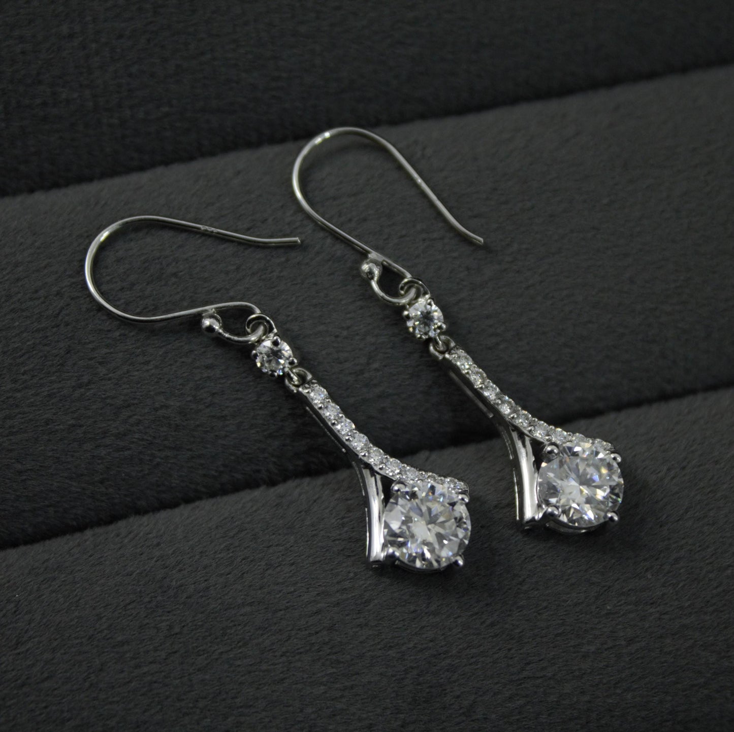 925 Sterling Silver Dangle Earrings, Moissanite Minimalist Earring for Her, White Moissanite Jewelry, Wedding Earrings, Gift for Bridesmaids