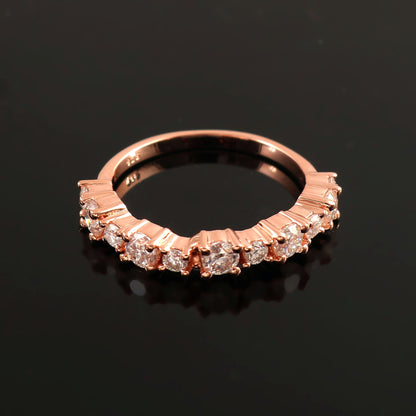 Half Eternity Wedding Band, Lab Grown Diamond Band, Gold Ring, Eternity Pave Diamond Band, Stacking Moissanite Band, Bridal Engagement Ring