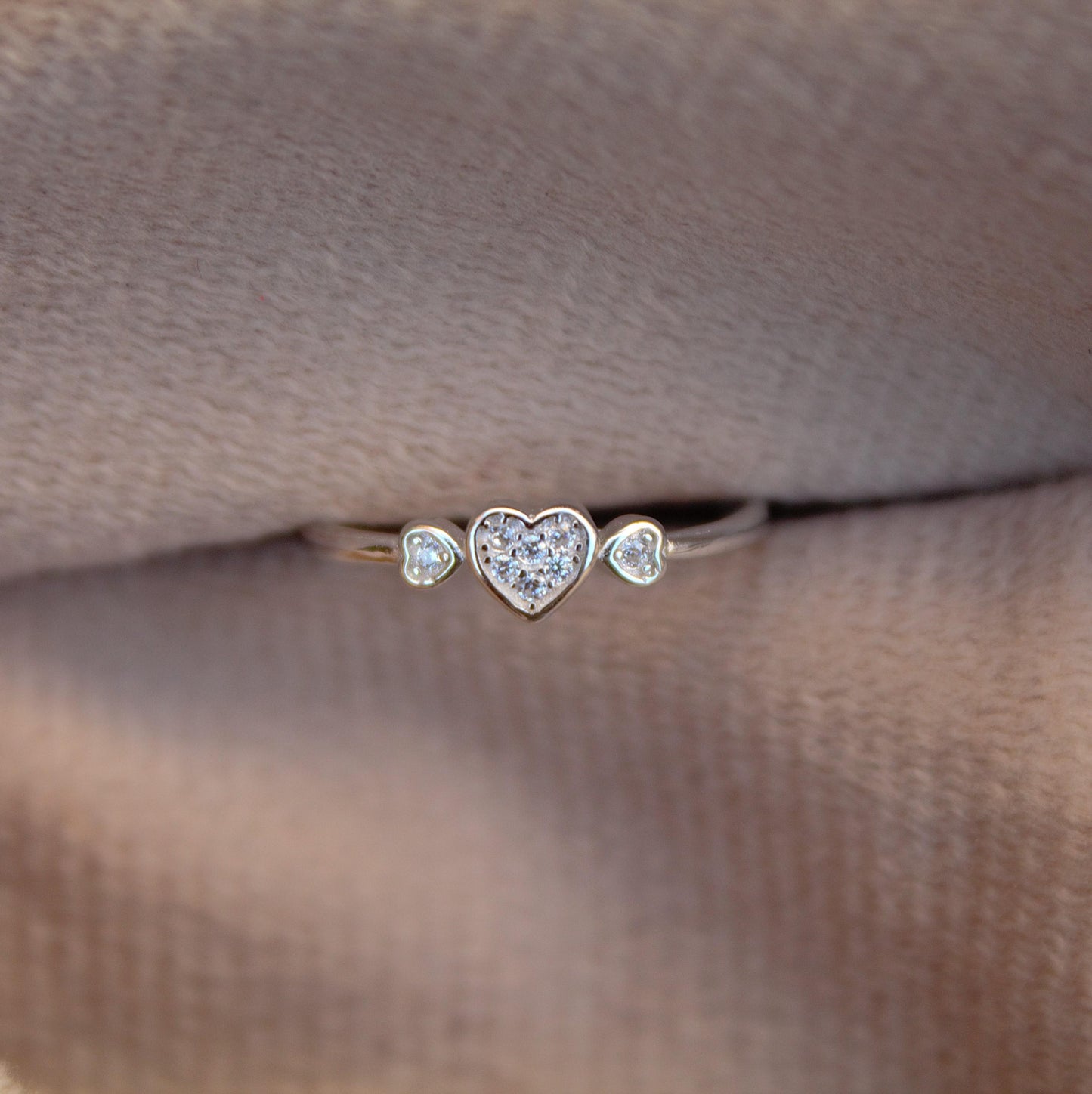 Cubic Zirconia Silver Heart Ring, 925 Sterling Silver Handmade Ring, Minimalist Thin Ring Gift for Women, CZ Anniversary Ring, Propose Ring