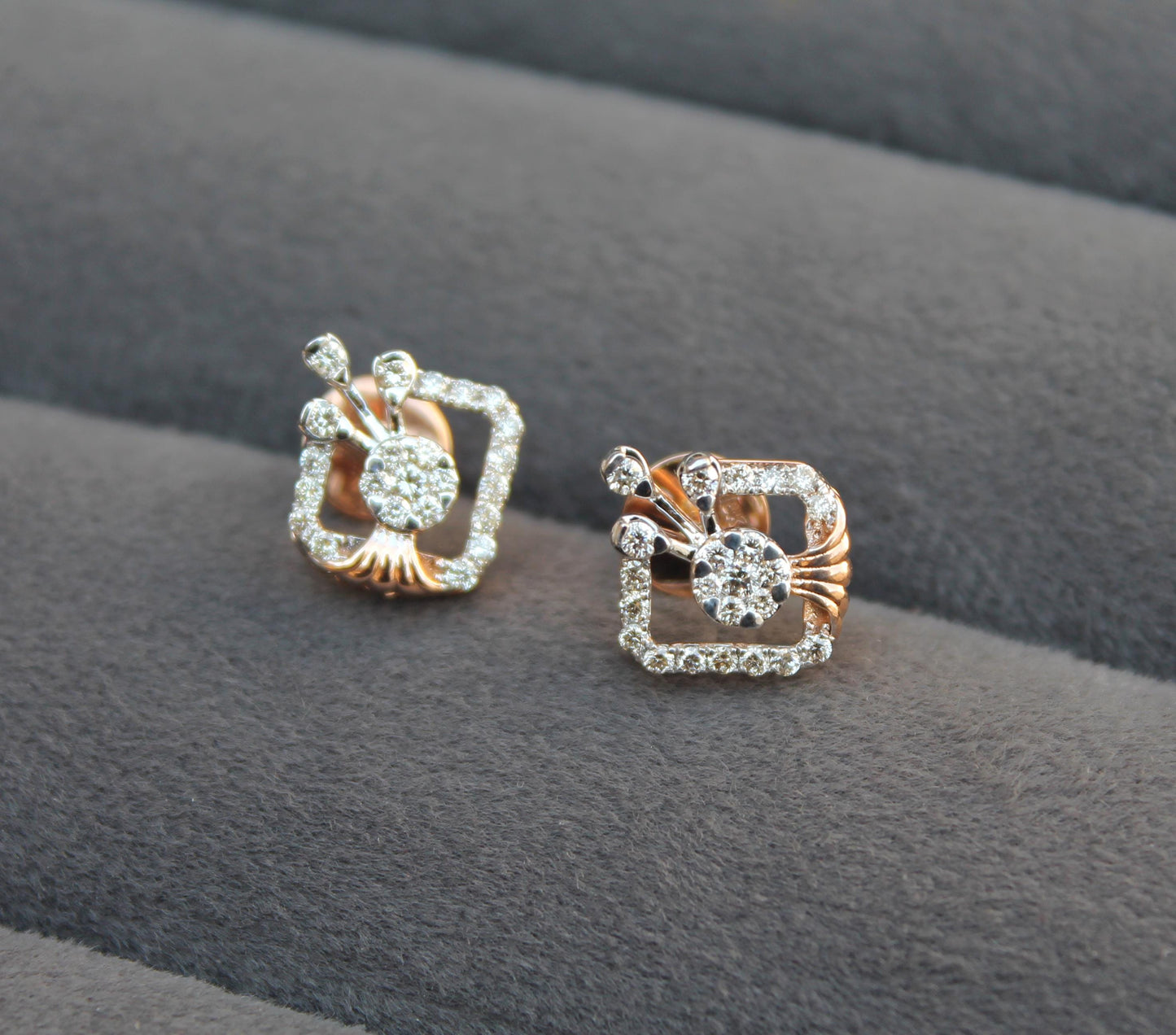 18k Rose Gold Lightweight Jewelry Set, iGi Certified Diamond Jewelry, Beautiful HI Color VS-SI Clarity Natural Diamond, Designer Diamond Set