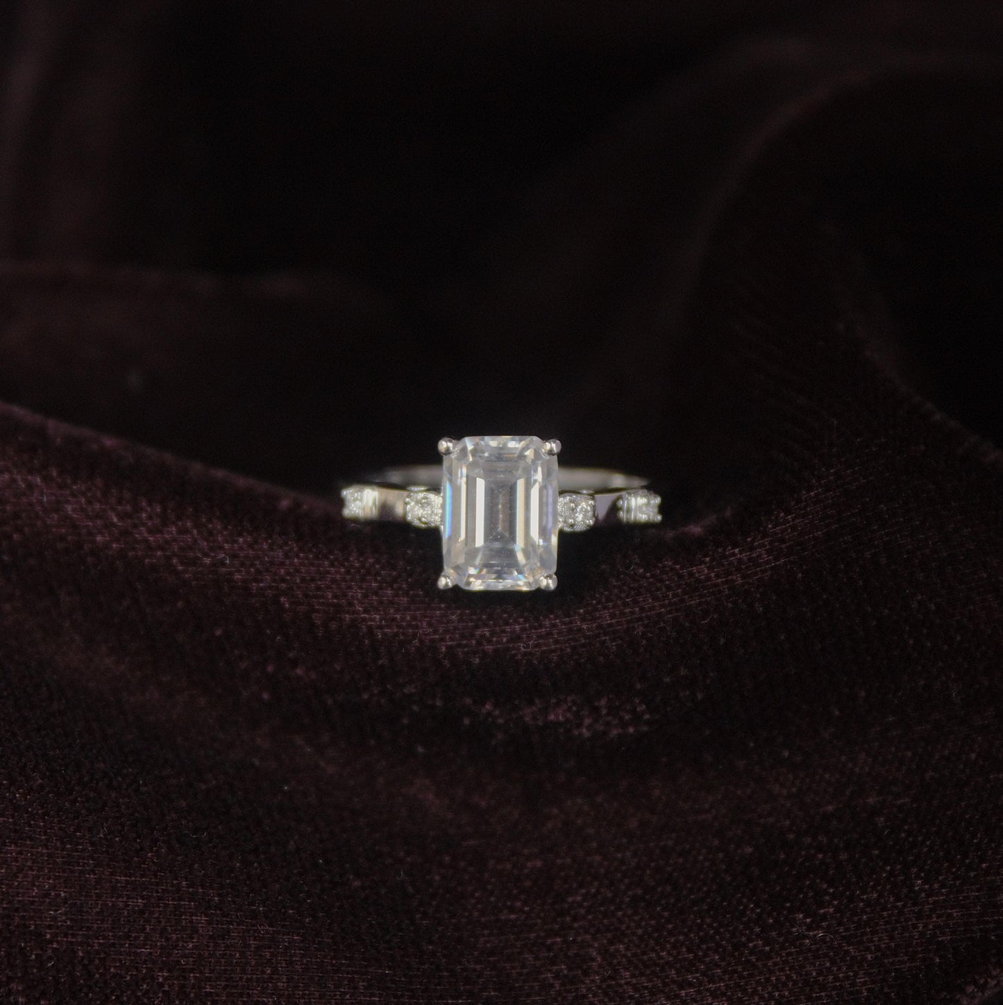 Emerald Cut Moissanite Men's Ring,925 Sterling Silver Handmade Ring, White Moissanite Ring, Statement Prong Set Ring, Perfect Gift for Groom