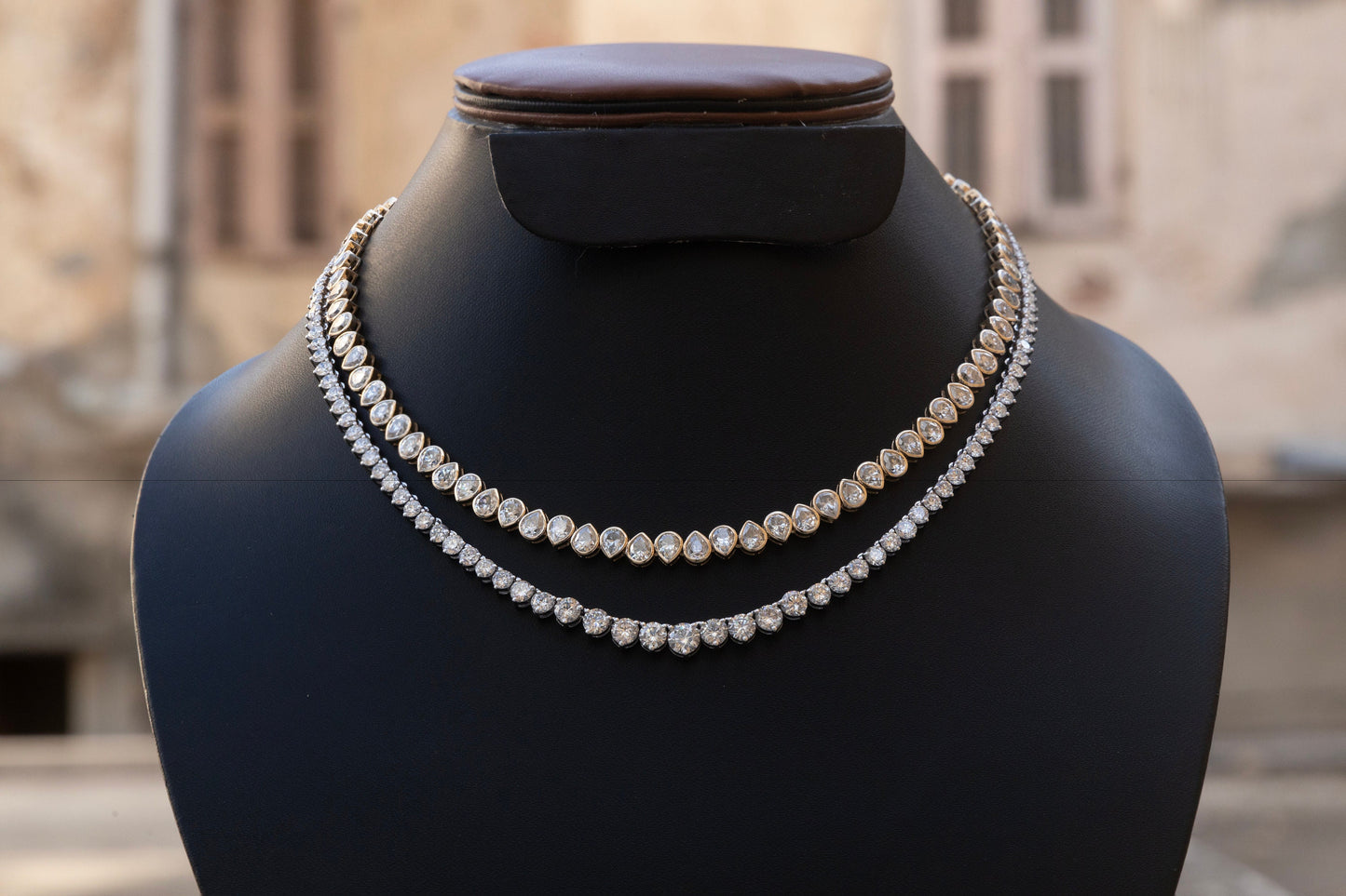 Diamond Tennis Choker Necklace, Wedding Choker Necklaces, Lab Grown Diamond Jewelry, EF Color VVS/VS Pear Lab Diamond Cvd/ Hpht Necklace