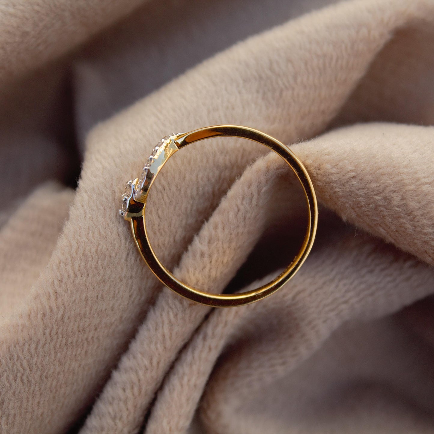 18K Solid Gold Ring, 5.25US Gold Diamond Ring, IGI Certified Diamond Jewelry, Seven Stone Gold Ring, Proposal Gold Ring With Natural Diamond