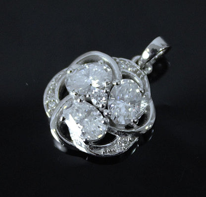 925 Sterling Silver Moissanite Oval Cut Pendant, Silver Dainty Pendant, Designer Jewelry for Her, Moissanite Jewelry, Pendant for Chain
