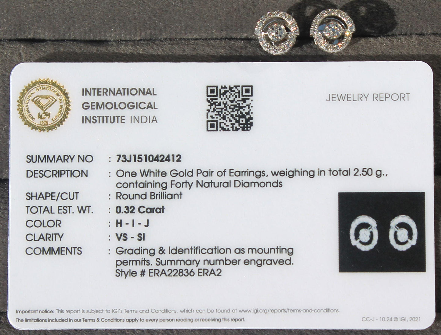 Minimalist Pendant with Chain and Studs, Dainty Real Gold Diamond Necklace & Earrings, 18k Solid White Gold Necklace Earring Combo Set