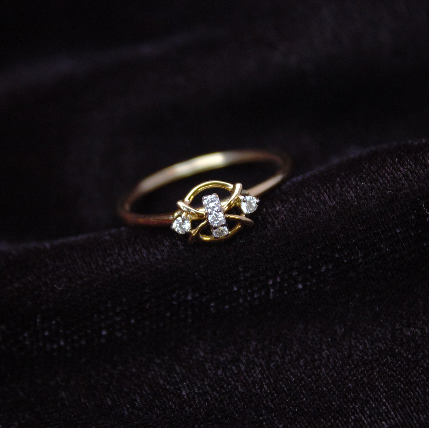 18K Solid Yellow Gold Ring, 6 US Gold Diamond Ring, IGI Certified Diamond Jewelry, Real Diamond Elegant Minimalist Ring For Birthday Gift