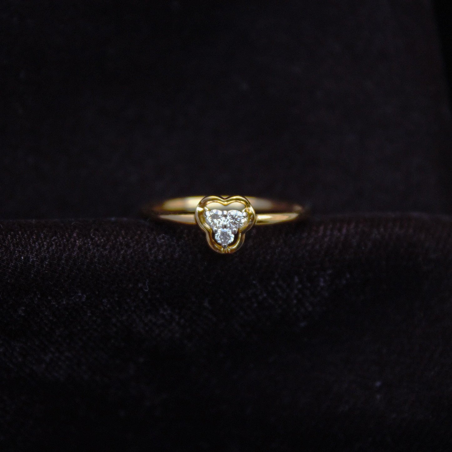 H- I Color With VS - SI Clarity Natural Diamonds, Lightweight Three Stone Gold Ring, 18K Solid Gold With Natural Diamond Ring, 7US Gold Ring