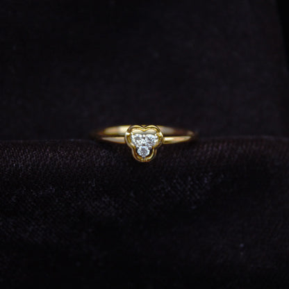 H- I Color With VS - SI Clarity Natural Diamonds, Lightweight Three Stone Gold Ring, 18K Solid Gold With Natural Diamond Ring, 7US Gold Ring