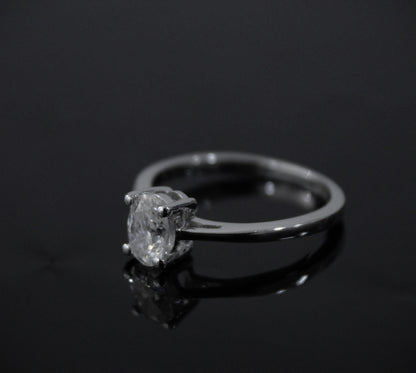 Oval Moissanite Solitaire Ring, 925 Sterling Silver Dainty Ring, Minimalist Ring for Women, Moissanite Travel Ring, Propose Ring for Her