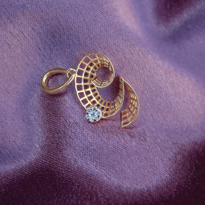 18K Solid Yellow Gold Pendant Without Chain, Seven Stone Alphabet Real Diamond Pendant, Elegant Charm Gold Pendant Gift For Special One