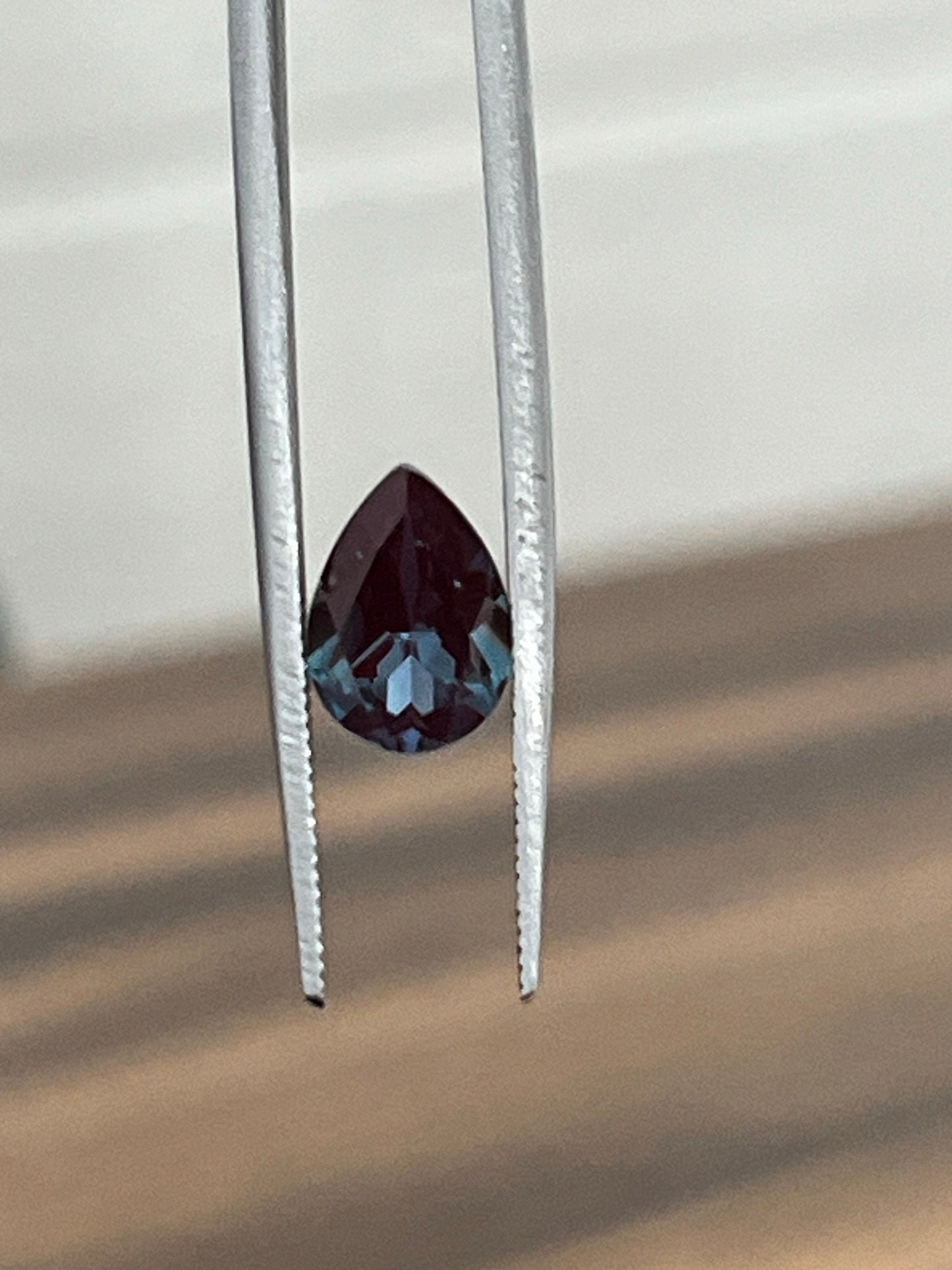 Color Changing Lab-Created Alexandrite Stone, Pear Cut Stone for Jewelry Making, 3X4mm to 10X14mm Sizes Available, Faceted Loose Stones