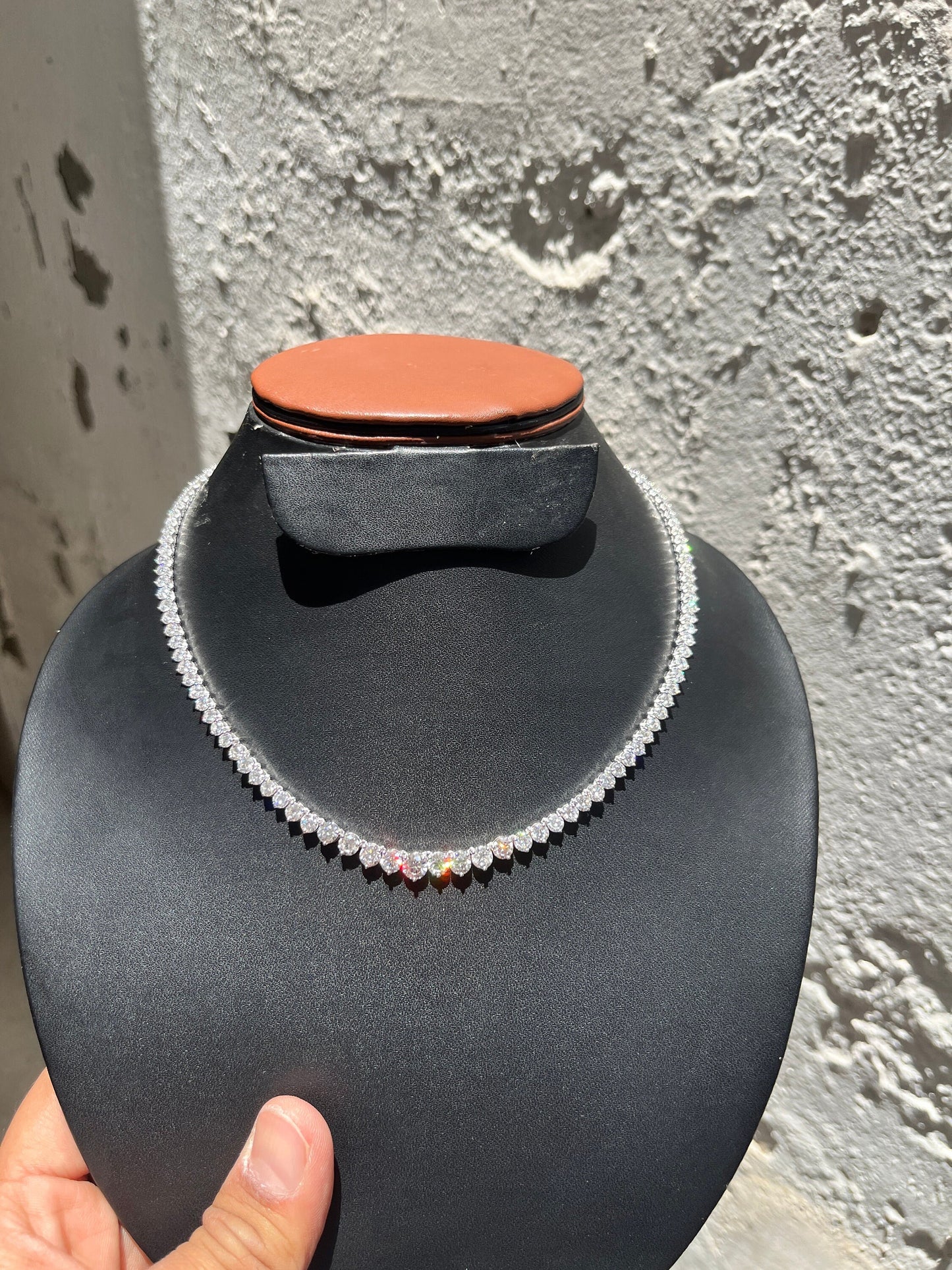 Lab Diamond Tennis Necklace, 16-20 Tcw Graduation Necklace, Infinity Diamond Chain, Three Prong Necklace, Statement Jewelry Bridal Gifts