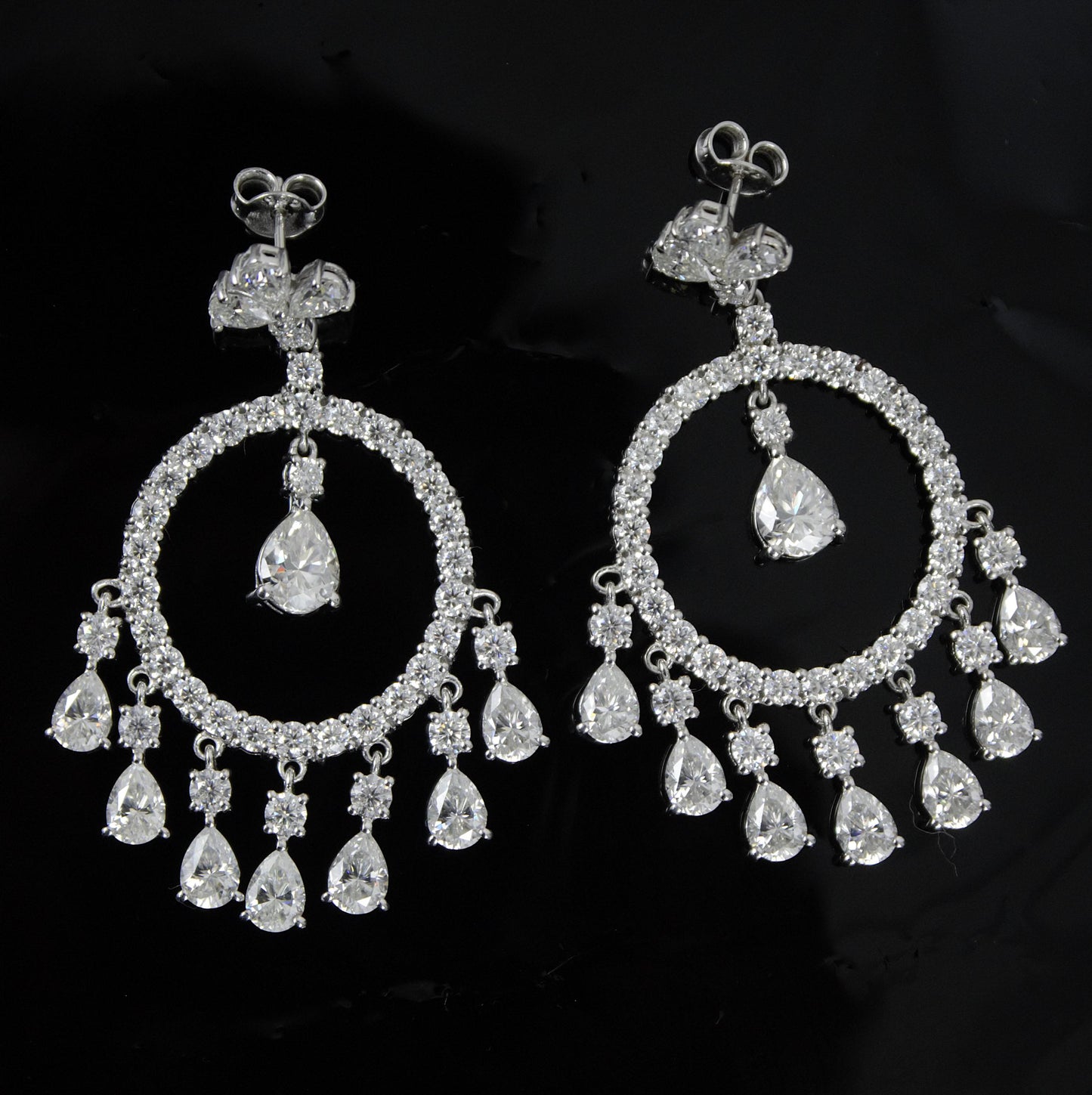 Moissanite Dangle Earrings, Dangling Earrings For Her, 925 Sterling Silver Jewelry, Elegant Moissanite Silver Dangle Earring, Gift For Wife