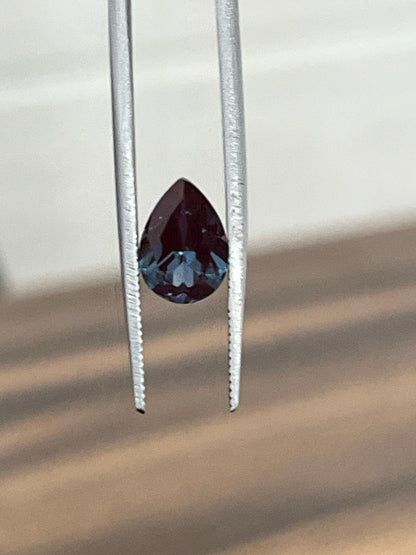 Color Changing Lab-Created Alexandrite Stone, Pear Cut Stone for Jewelry Making, 3X4mm to 10X14mm Sizes Available, Faceted Loose Stones