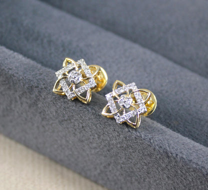 IGI Certified Diamond Necklace Earrings Set, Minimalist Jewelry for Wedding, 18K Gold Chain Pendant with Earrings Perfect Anniversary Gift