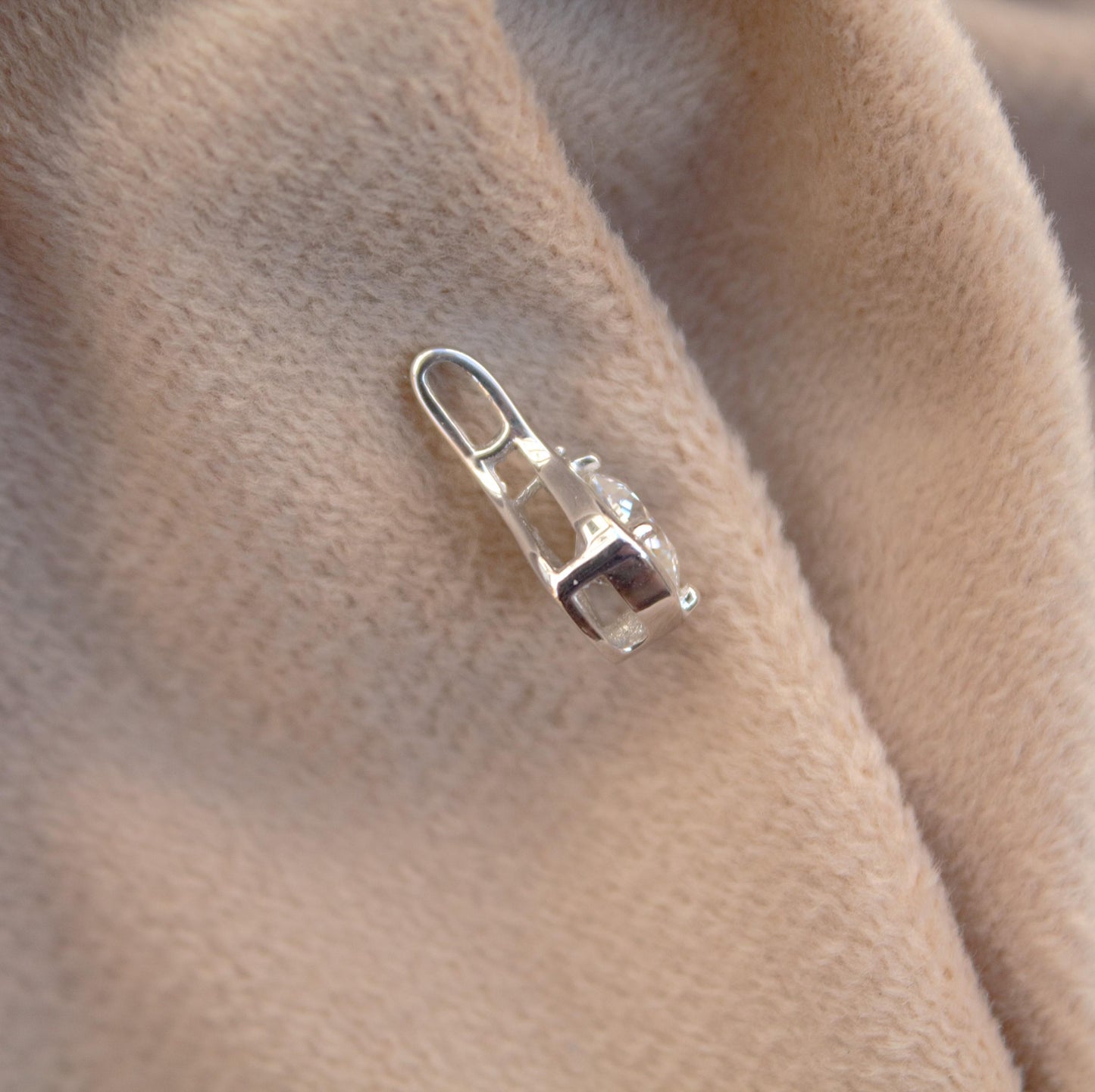 Minimalist Silver Moissanite Pendant, Cushion Shape Prong Set Pendant, 925 Sterling Silver Pendant, Dainty Graduation Gift for Daughter