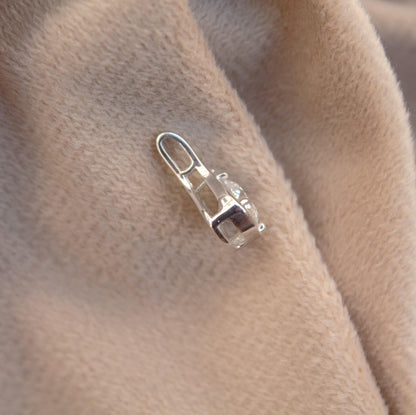 Minimalist Silver Moissanite Pendant, Cushion Shape Prong Set Pendant, 925 Sterling Silver Pendant, Dainty Graduation Gift for Daughter