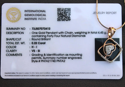 Certified Real Diamond Necklace Earrings Set, Gold Jewelry For Engagement, 18K Gold Necklace with Earrings, Perfect Anniversary Gift For Her