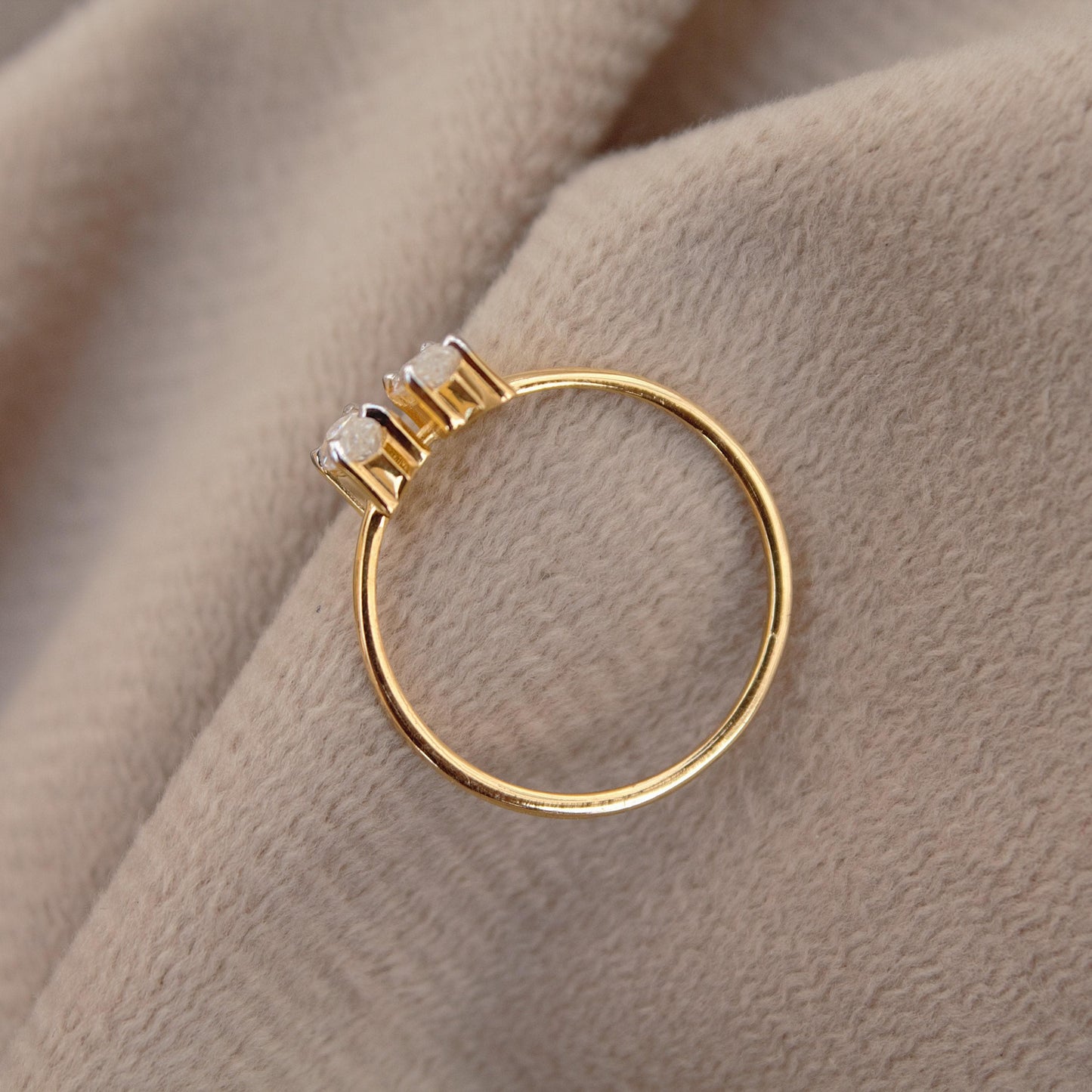 6X3 MM Marquise Cut Ring, Lightweight Travel Gold Ring, 1 Gram Moissanite Gold Ring, 18K Solid Gold Jewelry, Graduation Gift For Daughter