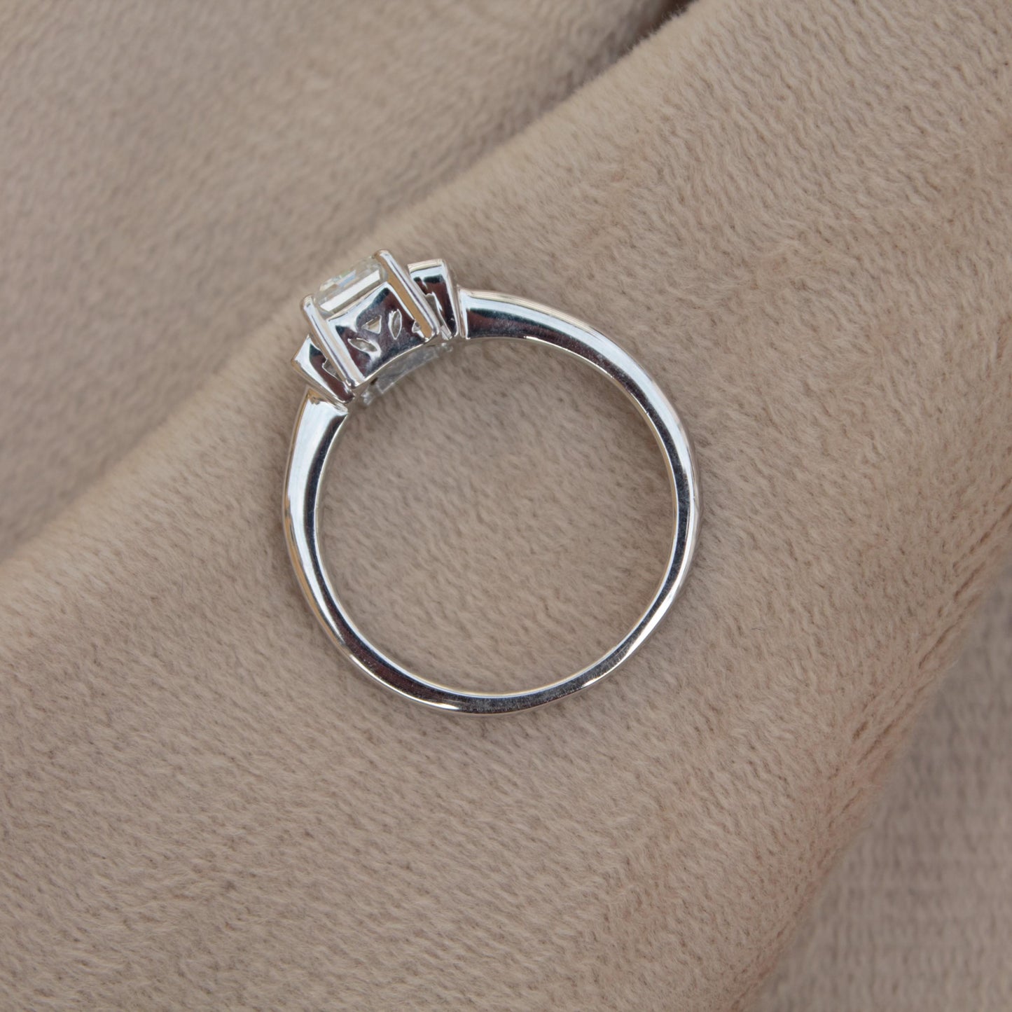 Emerald Cut Moissanite White Stone Ring, 925 Sterling Silver Statement Ring for Bride, Wedding/Engagement Silver Ring, Valentines Day Gift