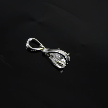 White Moissanite Oval Cut Charm Pendant, 925 Sterling Silver Dainty Pendant, Elegant Silver Pendant for Chain, Perfect Birthday Gift for Her