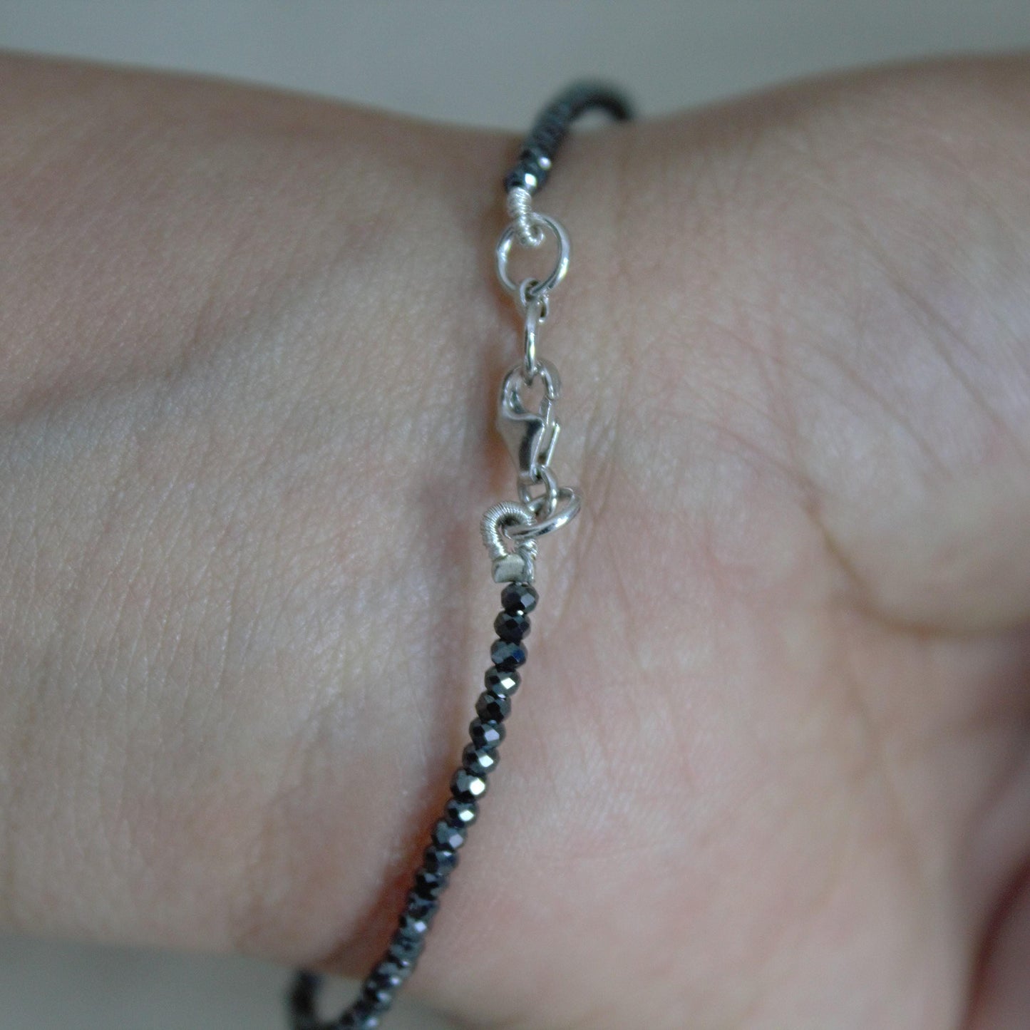 Beautiful Black Moissanite Necklace & Bracelet, 18k Solid Gold Necklace for Her, 16 inch Black Moissanite Necklace, Same Day Shipping