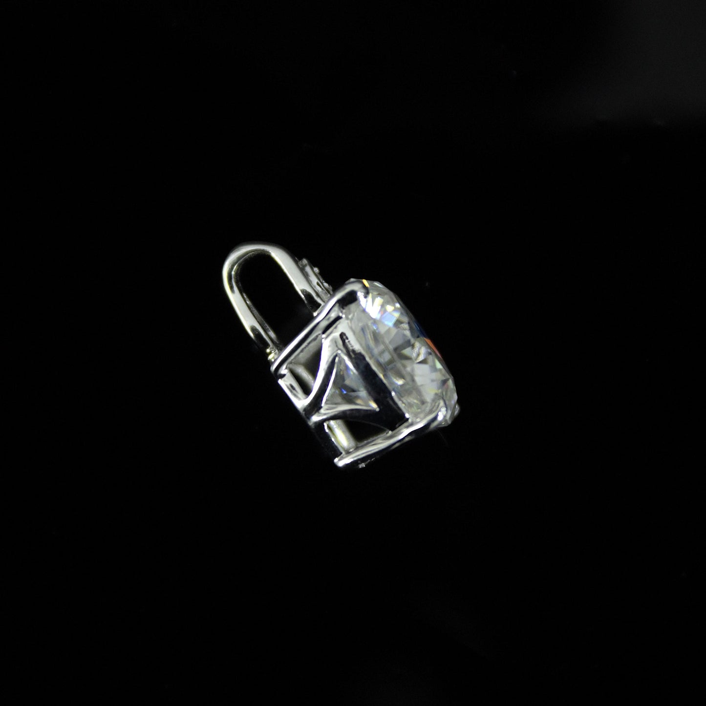 Solitaire Moissanite Prong Set Pendant, White Cushion Cut Moissanite Pendant, Gorgeous Women Charm Pendant, 925 Sterling Silver Jewelry