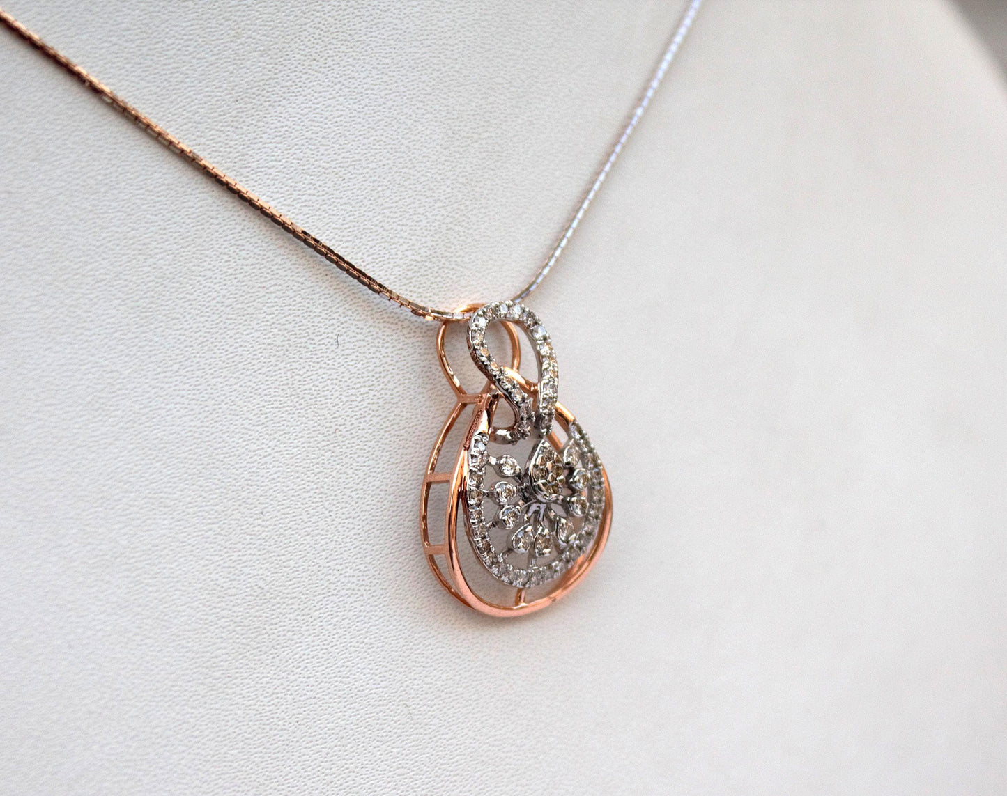 IGI Certified VS-SI Necklace & Earrings, Real Diamond Designer Necklace Earrings Set for Women, 18k Rose Gold Beautiful Combo Set