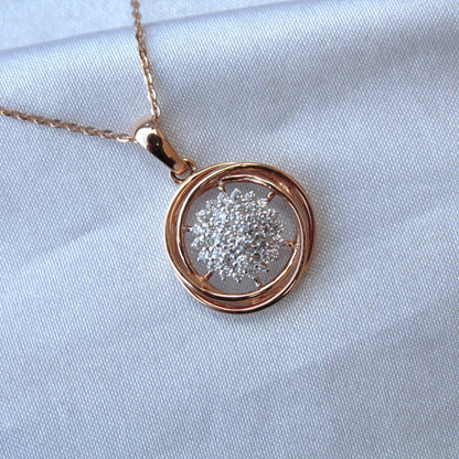 Solitaire Rose Gold Diamond Pendant Earrings Set, 18k Rose Gold Jewelry Set, Real Diamonds Jewelry, IGI Certified, Perfect Anniversary Gift