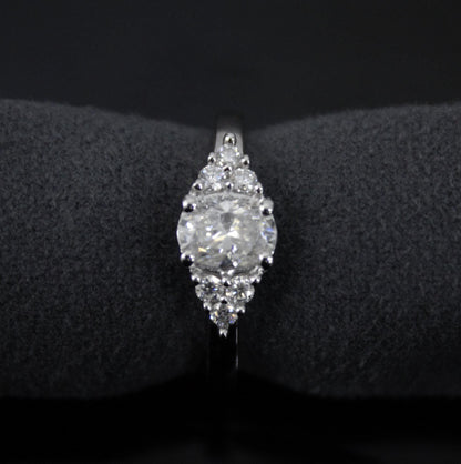 Solitaire Oval Moissanite Ring in 925 Sterling Silver, Dainty Silver Ring, Handmade Ring for Women, Classic Silver Ring for Anniversary Gift